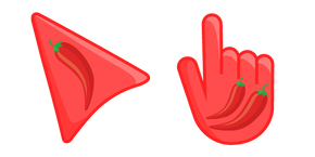 Chili Pepper on Red Background Curseur