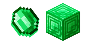 Курсор Minecraft Изумруд и Изумрудный Блок