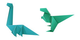 Origami T-Rex and Brachiosaurus Cursor
