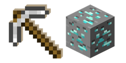 Minecraft Iron Pickaxe and Diamond Ore Cursor