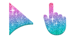 Purple and Teal Glitter Cursor